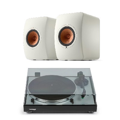 KEF LS50 Wireless II Thorens Vinyl Set Mineral White