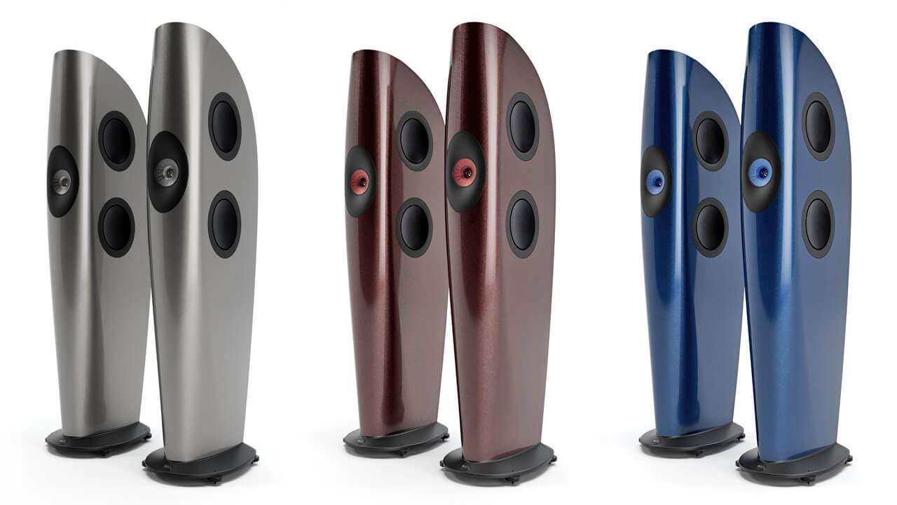 KEF Blade в отделках Grigio, Garnet и Sapphire